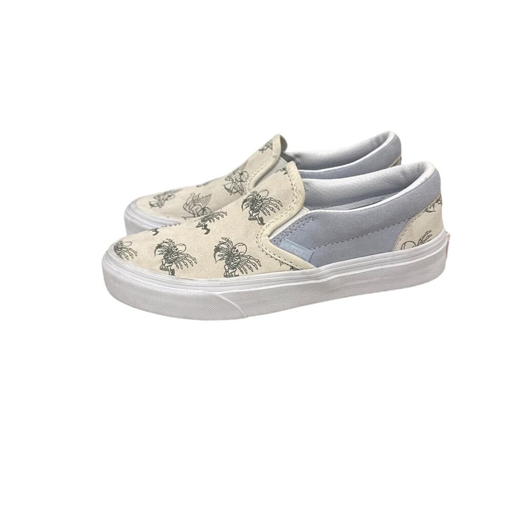 VANS Shoes Cupid Love Suede Classic Slip On White Blue Sneakers Size Women's 5